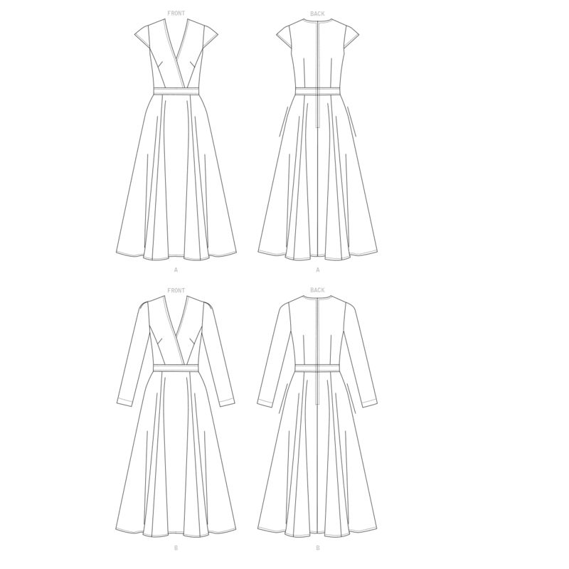 Patron Vogue 1672 E5 - Robes ajustées avec poches