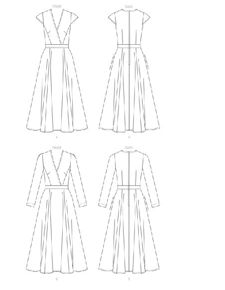 Patron Vogue 1672 E5 - Robes ajustées avec poches