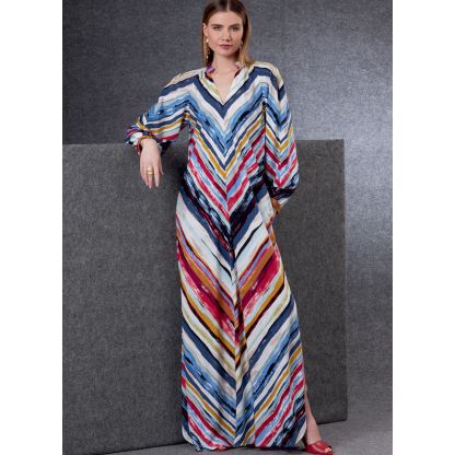 Patron Vogue 1803 Y - Robe évasée avec col montant et manches raglan volumineuses 2