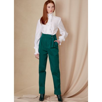 Patron Vogue 1829 F5 - Pantalon femme taille haute avec plis frontaux 2