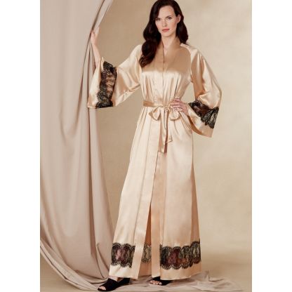 Patron Vogue 1834 F5 - Ensemble lingerie femme : peignoir, nuisette, short et robe 2