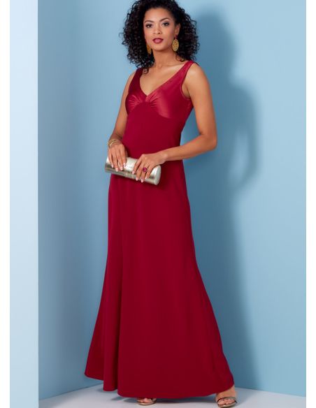 Patron Vogue 1842 B5 - Robe de soirée longue sans manches à découpe sous-buste
