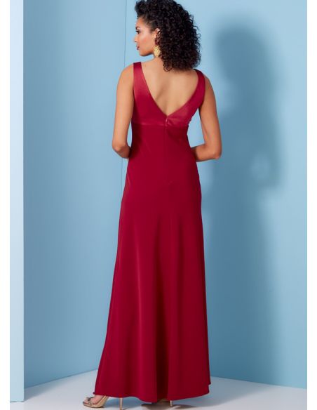 Patron Vogue 1842 B5 - Robe de soirée longue sans manches à découpe sous-buste