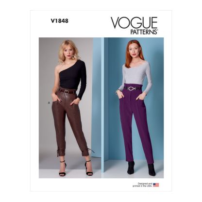 Patron Vogue 1848 B5 - Pantalon court à taille haute, style carotte