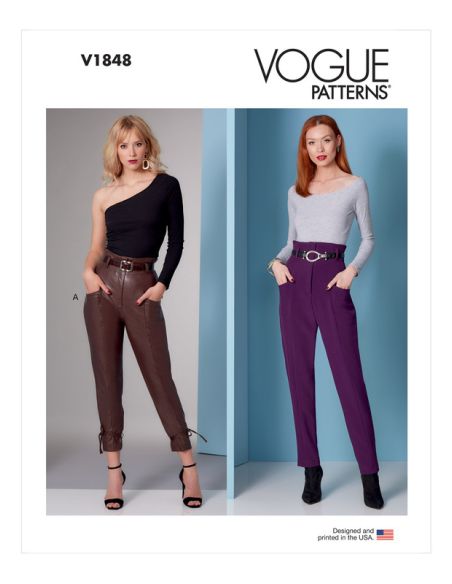 Patron Vogue 1848 F5 - Pantalon court à taille haute, style carotte