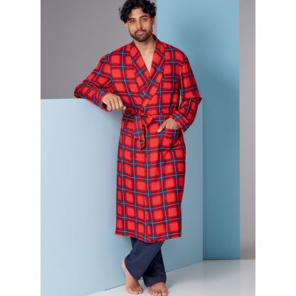 Patron Vogue 1855 MXX - Robe de chambre homme croisée à ceinture 2