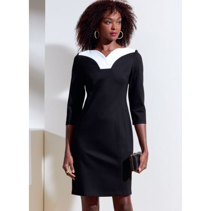 Patron Vogue 1858 F5 - Robe femme cintrée à manches 3/4 2