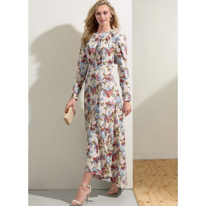 Patron Vogue 1862 F5 - Robe cintrée à la taille avec encolure froncée et manches bouffantes 2