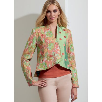 Patron Vogue 1865 A5 - Veste courte à fermeture zippée asymétrique 2