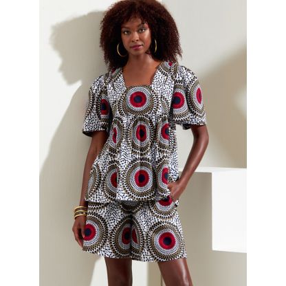 Patron Vogue 1871 A5 - Ensemble comprenant un top, un short et une jupe à élastique 2