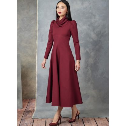 Patron Vogue 1907 B5 - Robe avec col drapé 2