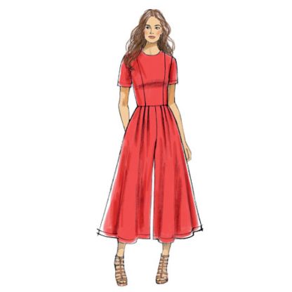 Patron Vogue 9075 A5 - Robe et combinaison à jambe trois-quarts pour femme 2