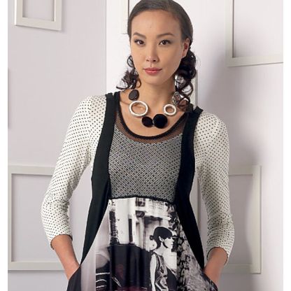 Patron Vogue 9108 Y - Top femme à manches longues, robe avec poches et legging 2