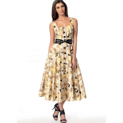 Patron Vogue 9182 E5 - Robe boutonnée sur le devant avec bretelles 2