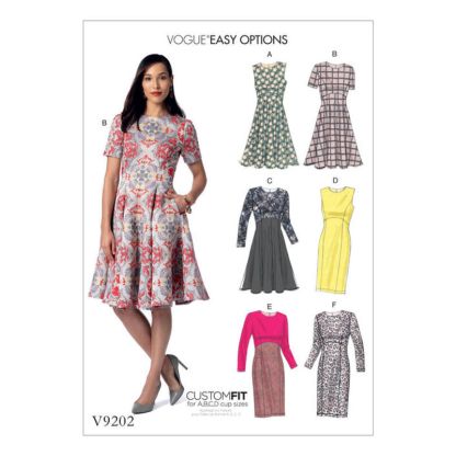 Patron Vogue 9202 A5 - Robes femme à coutures princesse
