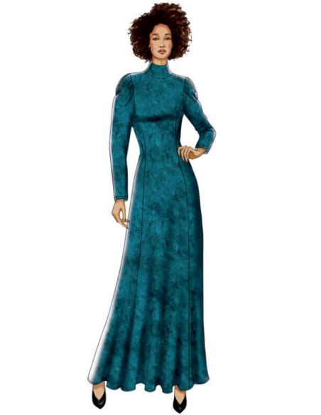 Patron Vogue 9264 A5 - Robes femme à col montant avec manches longues