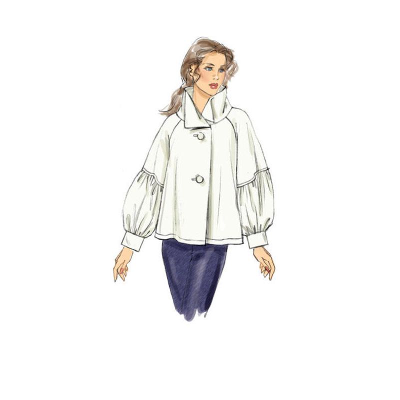 Patron Vogue 9347 ZZ - Veste femme de coupe trapèze avec manches raglan