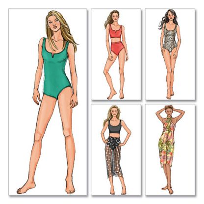 Patron Butterick 4526/AA - Maillot de bain et paréo 2