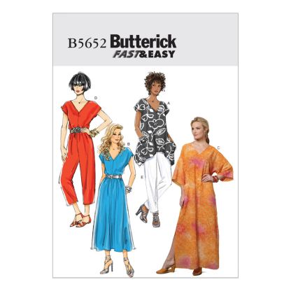 Patron Butterick 5652/ZZ - Robe, caftan, combinaison et pantalon