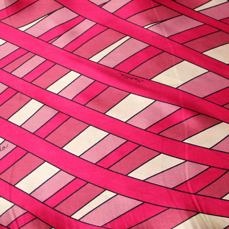 Satin 100% soie - Motif camaïeu de fuchsia