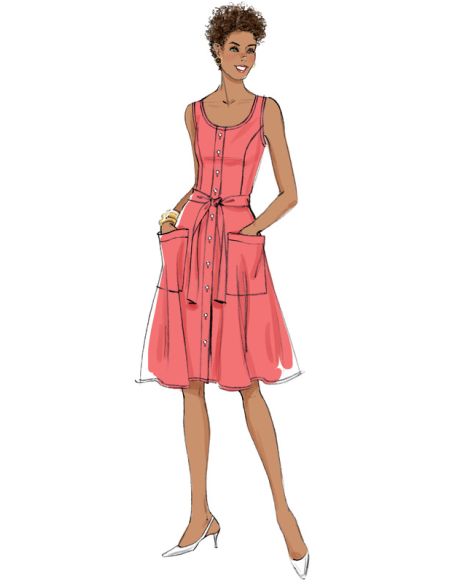 Patron Butterick 6674/E5 - Robe, ceinture et sac à main
