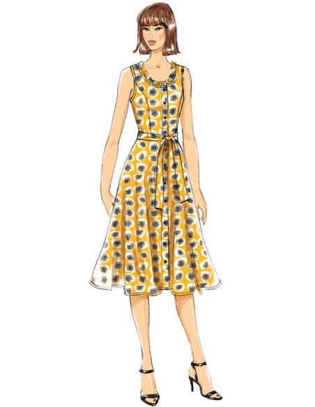 Patron Butterick 6674/E5 - Robe, ceinture et sac à main