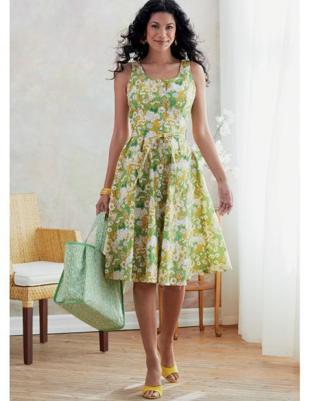Patron Butterick 6674/E5 - Robe, ceinture et sac à main