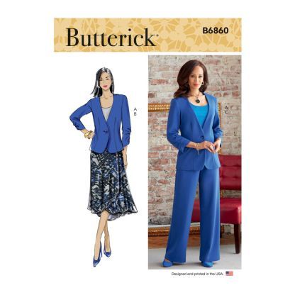 Patron Butterick 6860/RR - Veste, jupe et pantalon
