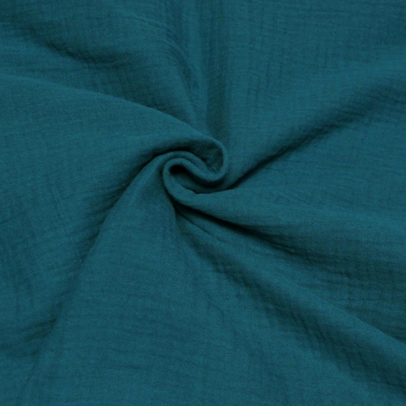 Double gaze 100% coton - Bleu paon