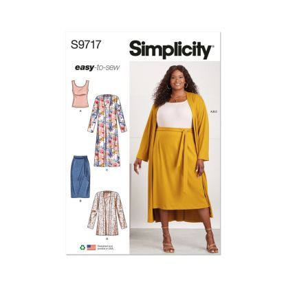 Patron Simplicity 9717.W3 - Haut, cardigan et jupe