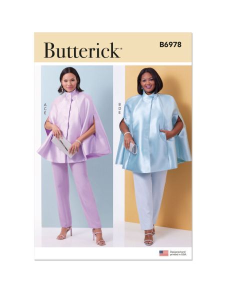 Patron Butterick 6978/BB - Cape, haut et pantalon