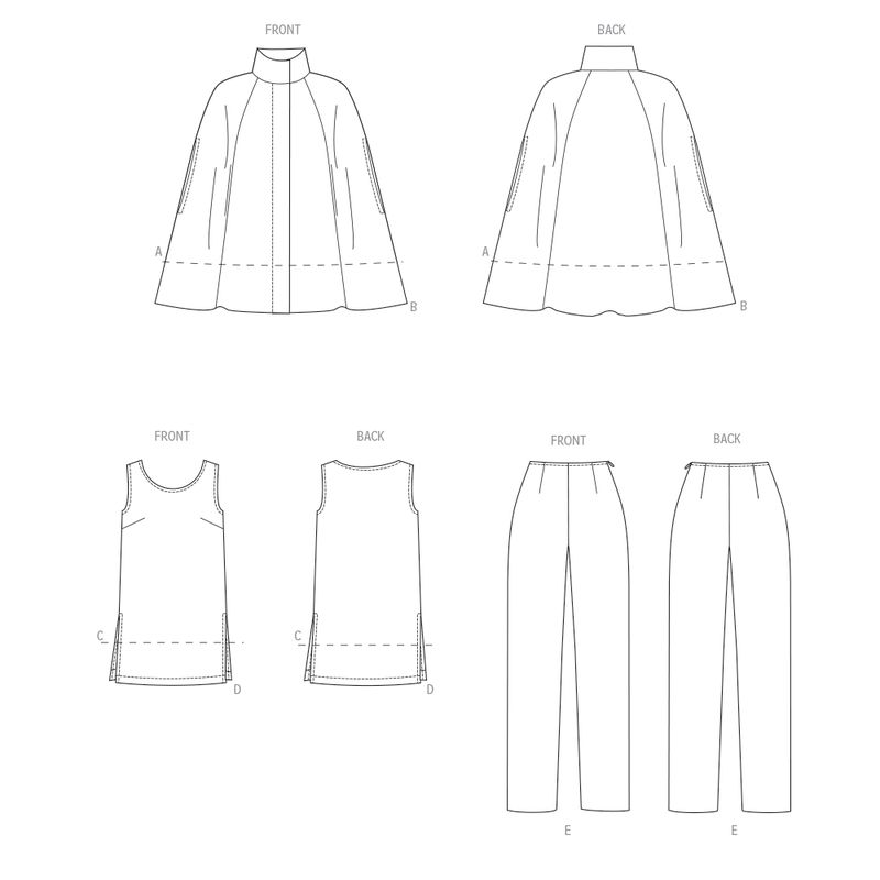 Patron Butterick 6978/BB - Cape, haut et pantalon