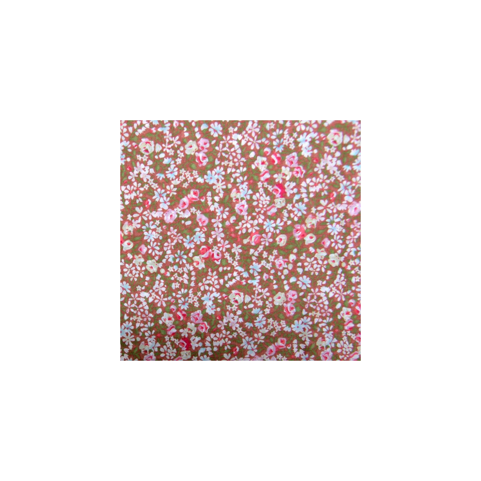 Tissu Coton imprimé croquis de fleurs et muguets sur fond marron