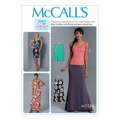 Patron McCall's 7386.ZZ - Hauts, robes et jupes
