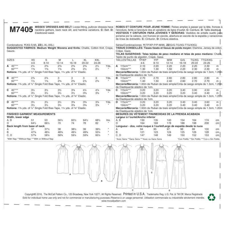 Patron McCall's 7405.ZZ - Robes