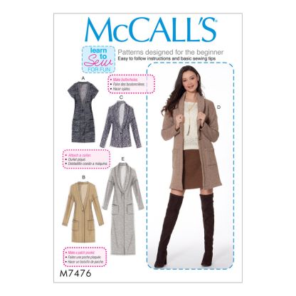 Patron McCall's 7476.ZZ - Gilet et cardigans