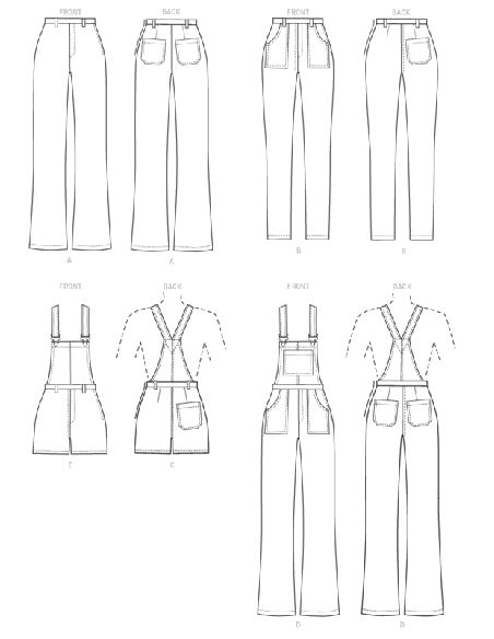 Patron McCall's 8162.E5 - Jeans et salopettes