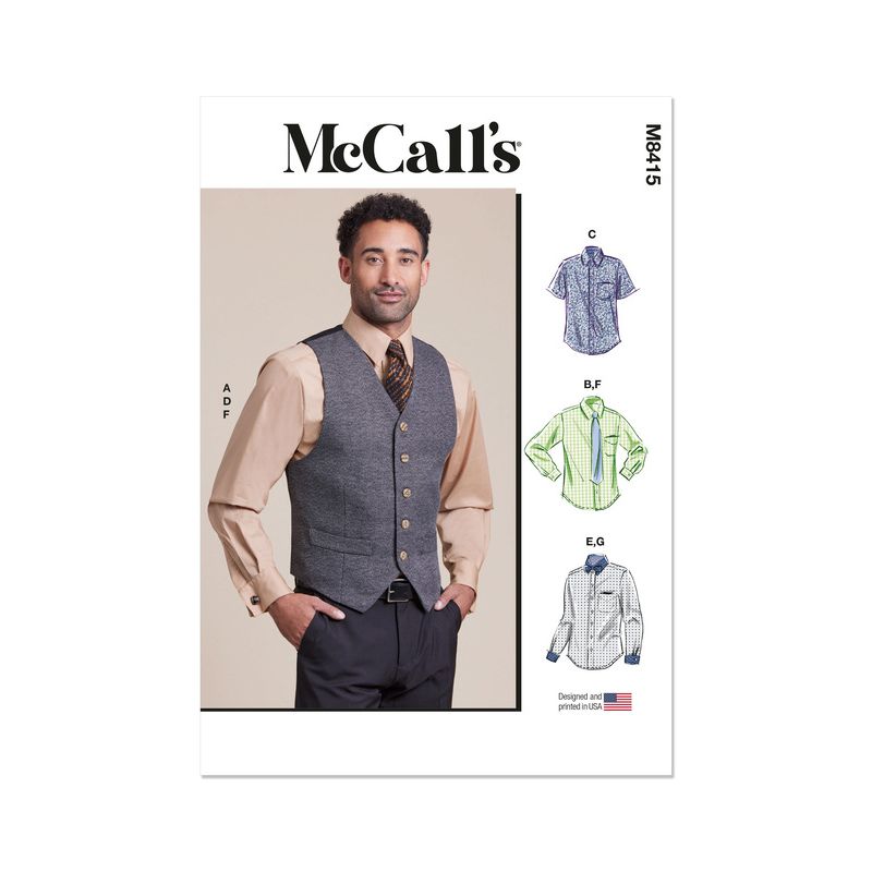 Patron McCall's 8415.AA - Gilet, chemise et accessoires