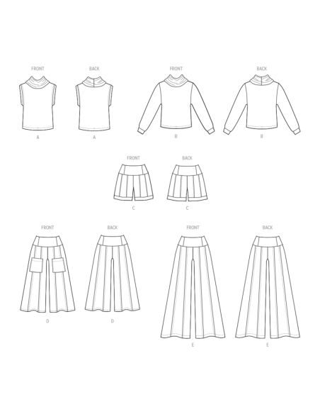 Patron McCall's 8456.W2 - Haut, shorts et pantalon