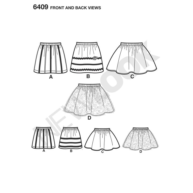 Patron New Look 6409 - Jupe fillette